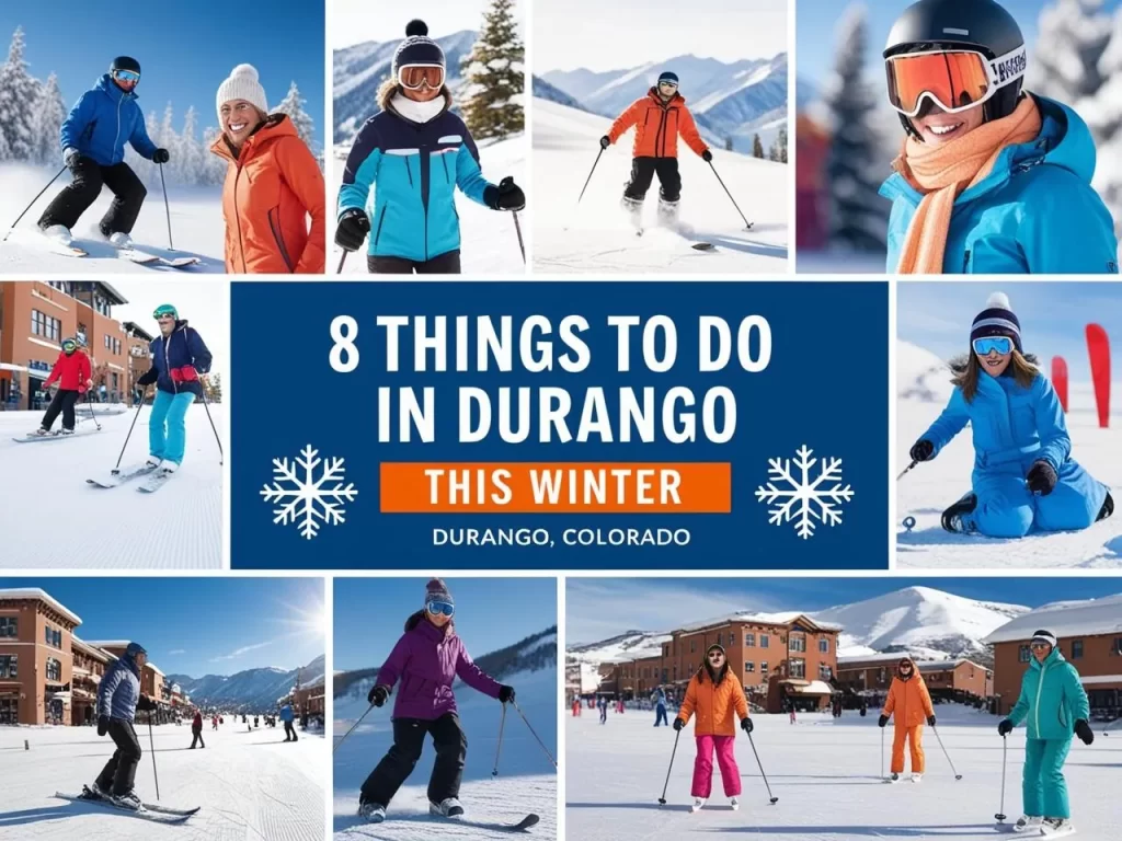 Image showcasing the top winter activities in Durango, Colorado